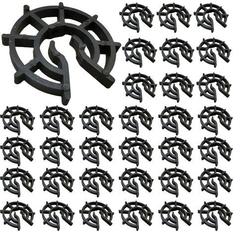 Lot de 100 Cales d'armatures pour Fer à Béton de Ø8 à Ø12, Enrobage Epaisseur 15 mm, pour Fixation Verticale, Dalle Armé Ferraillage, Accessoire de Coffrage à Clipser, Plastique, Noir