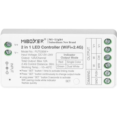 2 in 1 Controller LED Streifen DUAL WHITE 12/24V 2,4G WLAN
