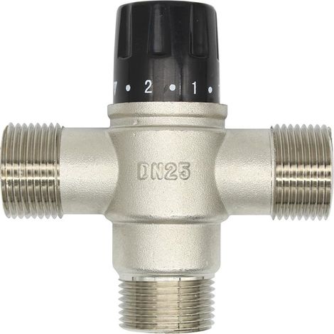 Mitigeur thermostatique 3 voies 1/2 3/4 1-1/4 1-1/2 pouce pour bain baignoire douche douchette cuisine robinet robinetterie (1 pouce (DN25)) (1/5)