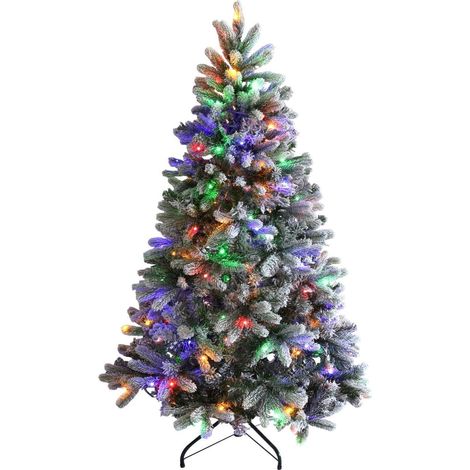 Albero di Natale artificiale innevato con luci a LED, 150 cm. (1/5)