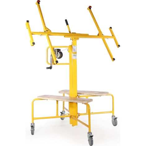 Wiltec Elevador de paneles de yeso ayuda montaje placas de pladur 75kg altura ajustable 145 -350cm