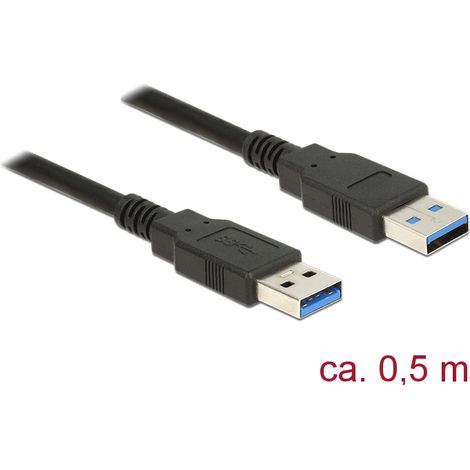 Delock Cable USB 3.0 Tipo-A macho  USB 3.0 Tipo-A macho de 0,5 m negro