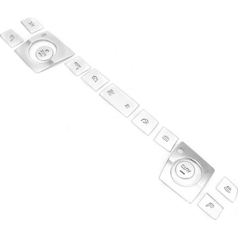 13PCS Pack Autocollants Bouton Climatiseur Argent Remplaçants pour Série 3 F30 2013-2018 Type B (1/5)