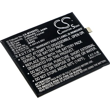 NX - Batterie téléphone, smartphone, GSM pour Meizu 3.85V 3100mAh - BA02 (1/2)