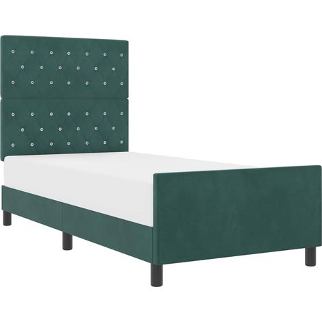 Maison Exclusive - Letto a molle con testiera Verde Scuro 100 x 200 cm Velluto (1/5)