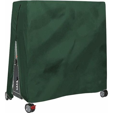 Tischtennis-Tischabdeckung, wasserdicht, winddicht, UV-beständig, strapazierfähiges Oxford-Gewebe, mit Reißverschluss und verstellbarem Kordelzug, (1/4)