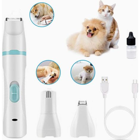Filiyano – Kit de coupe-ongles électrique multifonctionnel 3 en 1 pour chiens, coupe-ongles portable, rechargeable et silencieux pour animaux de (1/5)