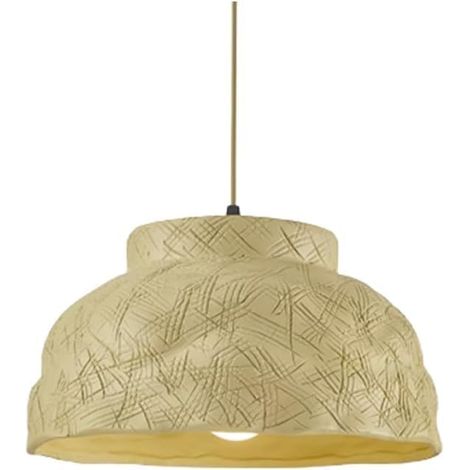Lustre Nordique Médiéval Rétro Industriel en Résine,Lustre de Décoration E27 de Style Bohème(Beige,34CM) (1/5)