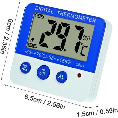 Standard household refrigerator thermometer for indoor and outdoor use with high and low temperature alarm and magnetic frost alarm.--BIEMMEDUE (1/5)