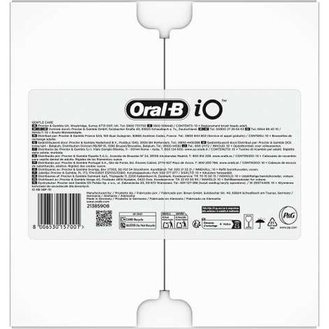 Oral-B iO Sanfte Reinigung, Original Aufsteckbürsten, Schwarz, 10 Stück
