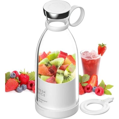 Mélangeur Smoothie Maker,Mélangeur portatif Mini mélangeur de bouilloire, Blanc