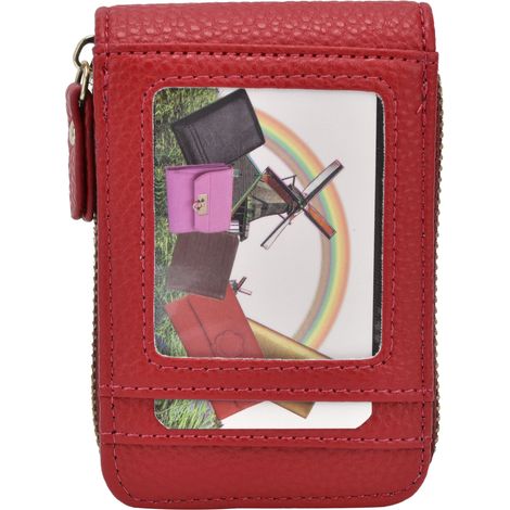 Antimagnetische Geldbörse mit Reißverschluss für Kreditkarten – Mini-Tasche in elegantem Rot, tragbar und stylisch (1/5)
