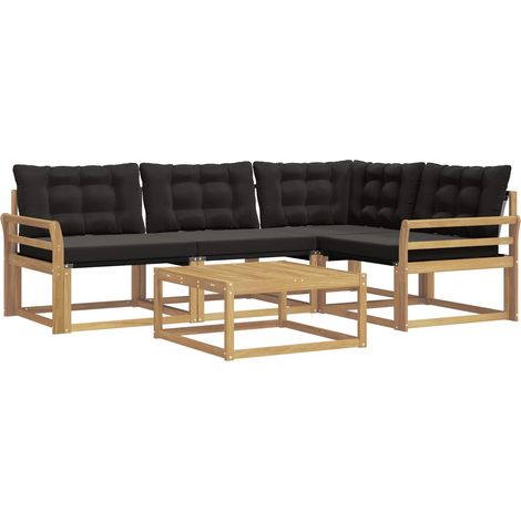 Set di divani da esterno 5 pcs Bianco e Nero 79 x 79 x 37 cm vidaXL (1/5)