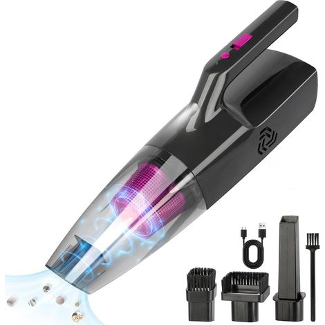 Aspirapolvere portatile ricaricabile da 6200 PA, potente, con filtro incluso - per aspirazione a secco e a umido, ideale per casa, auto e ufficio.