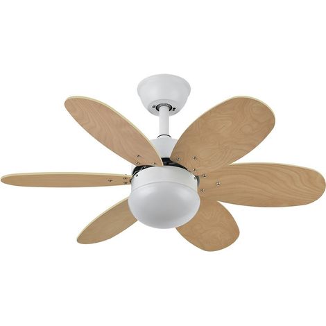 Ventilador de Techo DC Alves Blanco 2xE27 6 Aspas Reversibles 85cm