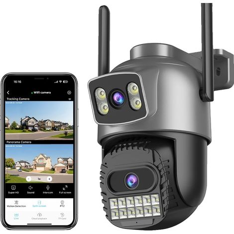 Sicherheitskamera, 10-facher Digitalzoom, Dual-Band-WLAN, 2-Objektiv 5X Zoom, EU-Stecker-a (1/2)