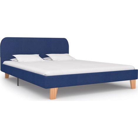 Bettgestell Blau Stoff 140x200 cm