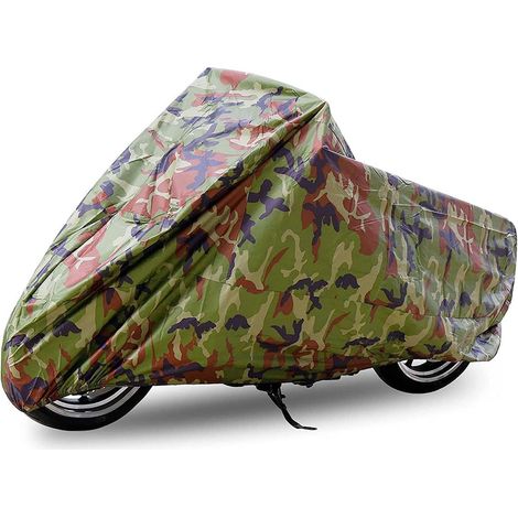 Motorrad Abdeckung 3XL Camouflage wasserdicht UV-Schutz atmungsaktiv mit Tasche (1/4)