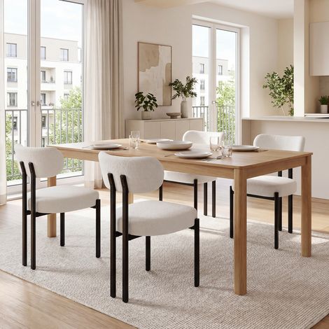 Wahson Esszimmerstühle 2er Set aus Teddy Stoff, Dining Chairs mit Metallbeinen Polsterstühle Wohnzimmerstuhl für Küche Wohnzimmer, Weiß