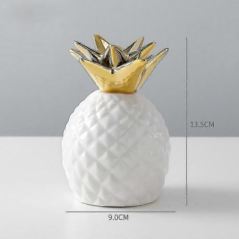 Tirelire en céramique en forme d'ananas, représentant un cochon doré, décoration intérieure de style nordique. (1/5)