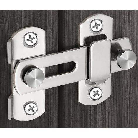 Shine Home Verrou de porte coulissante , loquet de portail en acier inoxydable, verrou coulissant à bascule, verrou de sécurité pour porte, fenêtre, cave à vin, salle de bain, extérieur, garage, jardi