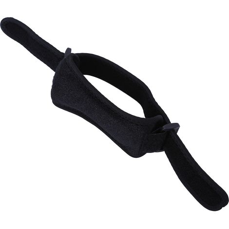 Genouillère réglable anti-dérapante avec sangle rotulienne de compression (Noir)