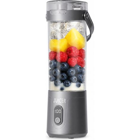 Blender Portable Noir à 12 Lames avec Écran LCD, Gourde pour Smoothies et Glace Pilée (1/5)