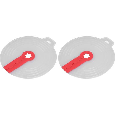 Lot de 2 couvercles anti-éclaboussures en silicone pour bol mélangeur, fouet à œufs, protection anti-éclaboussures pour mélanger les œufs, monter la crème fouettée et faire mousser le lait (rouge). (1/5)