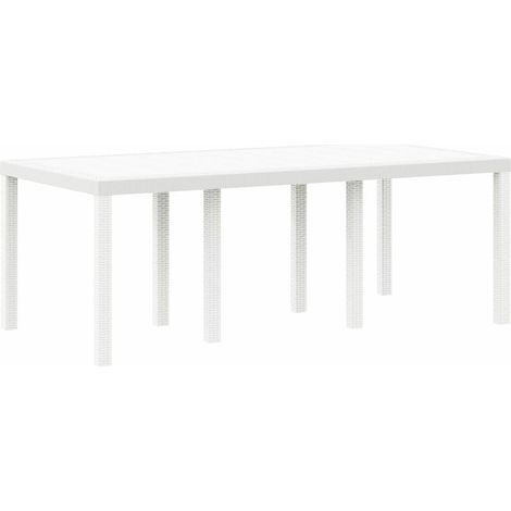 Maison Exclusive - Gartentisch Weiß 200 x 100 x 73 cm Poly-Rattan