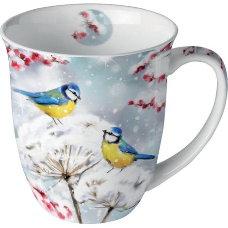 Mug en porcelaine fine Mésanges dHiver 0,4 litre