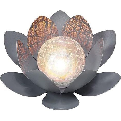 Solar-Lotusblumenlampe – Wiederaufladbare, solarbetriebene LED-Blumenleuchte – Umweltfreundliche Gartendekoration, Teich- und Wegbeleuchtung, Dekorative Gartenleuchte für Rasen und Flur, Weiß (1/4)