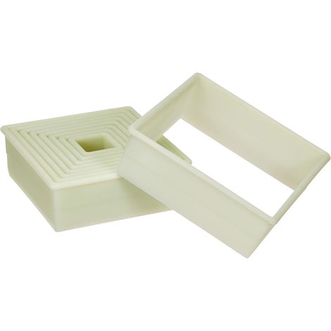 IBILI Corta MASAS CUADRADO Liso (9 PC), Trasparente/Bianco, 10 x 10 x 5 cm (1/4)