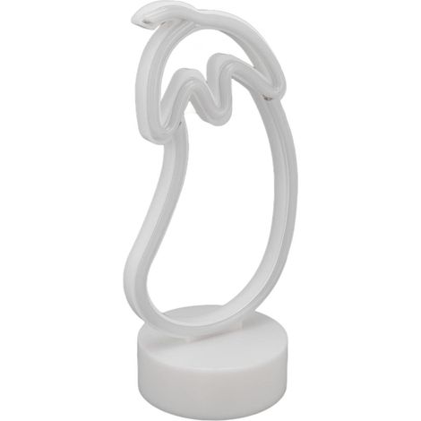【Neonreklame】 LED-beleuchtete, auberginefarbene Neonreklame mit USB-Akku, 25,5 cm, ABS, lila-grün, mehrfarbig, ideal für Partys, Schlafzimmer und als Dekoration. (1/5)