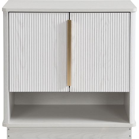 Meuble à chaussures moderne blanc avec 2 portes et niche ouverte – Armoire de couloir peu encombrante avec aspect bois et poignées dorées – Étagère à chaussures pour entrée, couloir ou chambre (60×40× (1/5)