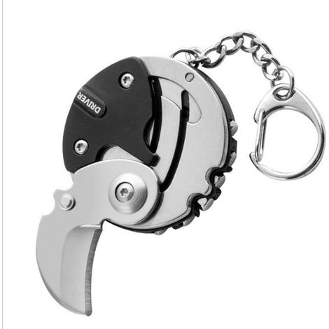 Couteau pliant compact d'extérieur avec embouts et outil à pièces (1/2)