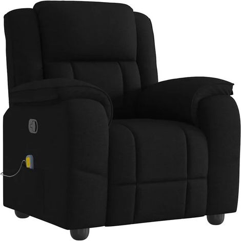 Fauteuil de massage inclinable en tissu noir (1/5)