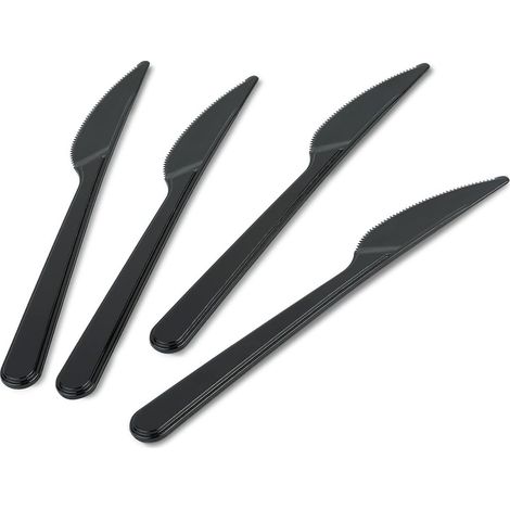 50 coltelli neri resistenti e riutilizzabili (1/5)