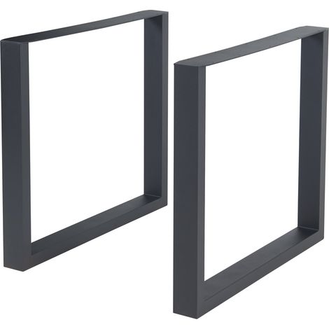 Lot de 2 pieds de table meuble moderne design original DIY acier 72 x 70 cm noir