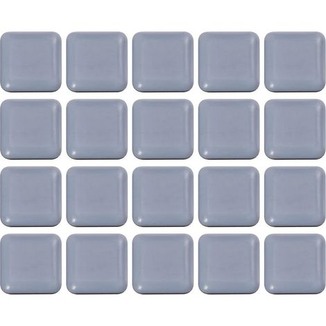 20 patins de déménagement carrés de 25 x 25 mm, autocollants, pour faciliter le déplacement des meubles. (1/5)
