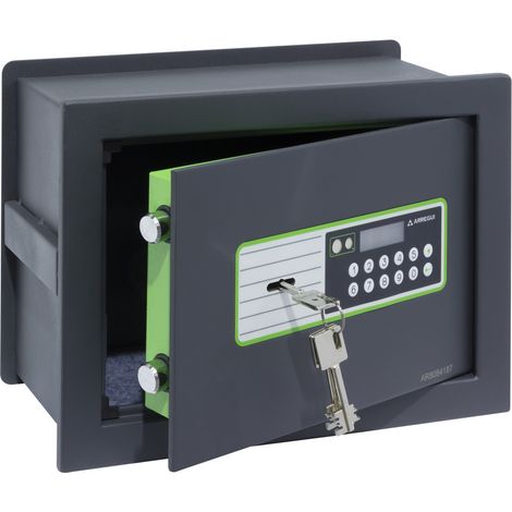 ARREGUI Supra 241020 Caja fuerte de empotrar a pared con cerradura de llave y codigo Caja de doble Seguridad para casa y hogar Fundo extensible Fácil de instalar 26 x 36 x 15/25 cm (1/5)