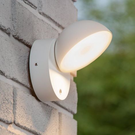 [NEUWERTIG] B-Ware Lucide Wandleuchte Wandlampe LED Finn Außenleuchte Metall weiß IP54 Sensor Tag N (1/2)