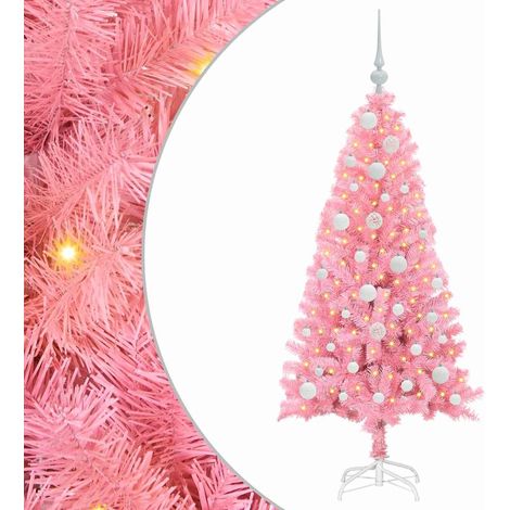 Sapin de Noël，Arbre de Noël avec 150 LED avec support Rose 120 cm PVC CFW87717 (1/5)