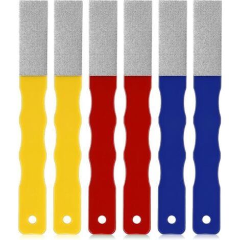 Ensemble de 6 pierres à aiguiser diamantées à code couleur, limes plates et couteaux pour la chasse et l'extérieur