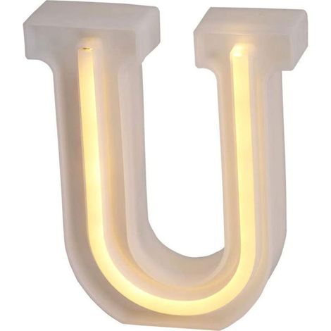 Lettere luminose neon a led luci alfabeto U luminoso per decorazione casa compleanni nozze festa bar eventi luce calda (1/5)