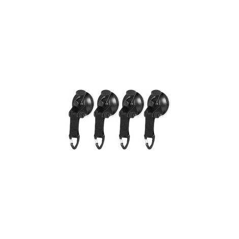 Saugnapf-Anker, Saugnapf-Haken, Saugnapf-Sonnenschutzzubehör für Auto-Campingzelte, 4-teiliges Set (Saugnapf-Haken, dreieckige Gurtschlaufe) - Crezuo