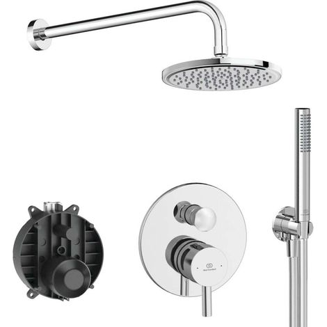 Ideal Standard CeraLine - Duschset mit Unterputzarmatur, mit Einbukörper, Durchmesser 20 cm, Chrom BD192AA (1/3)