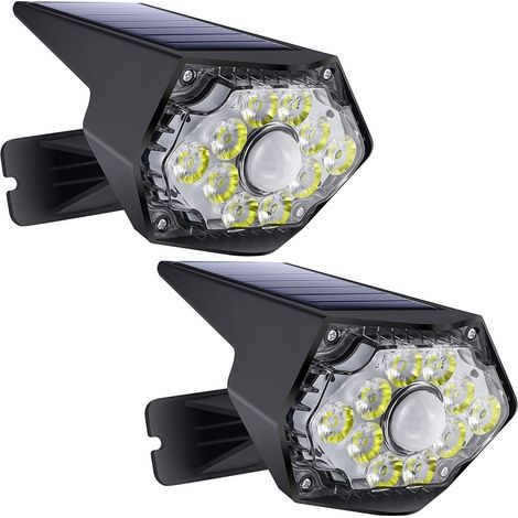 Lampade solari a movimento per esterni, lampade di sicurezza solari con sensore di movimento IP67 impermeabili, lampade di sicurezza solari per giardino, terrazza e cortile (set da 2) (1/5)