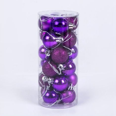 24 pièces ornements d'arbre de Noël en plastique, ornements de Noël de 6 cm, ornements de boule de Noël, adaptés à la décoration de fête de mariage de Noël (1/5)