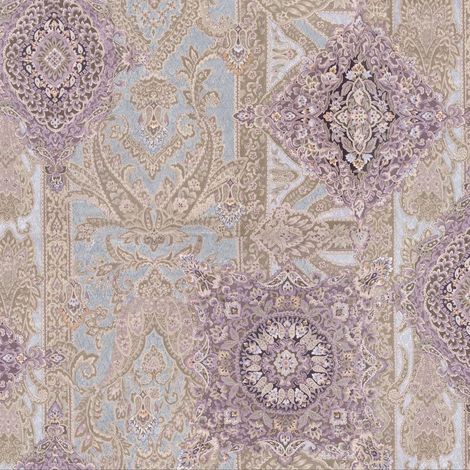 papier peint panoramique motif ethnique violet - Komar (1/4)