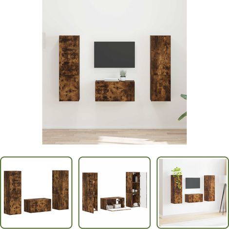 Fernsehregal - TV-Schrankset 5 pcs Geräucherte Eiche Holzwerkstoff (1/5)